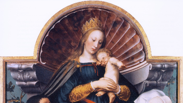 Gemälde: Gekrönte Maria mit Jesuskind