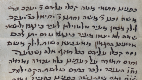 Pergamenturkunde in hebräischer Schrift, 1343 (HStAD, A 2, 17/55) Pergamenturkunde in hebräischer Schrift, 1343 (HStAD, A 2, 17/55)