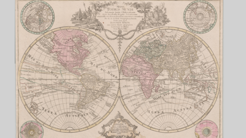Weltkarte von Guillaume de Lisle und Tobias Conrad Lotter, um 1775 (HStAD, P 23, 186) Weltkarte von Guillaume de Lisle und Tobias Conrad Lotter, um 1775 (HStAD, P 23, 186)