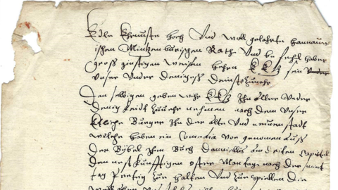 Gesuch um Aufführung eines Theaterstücks an Ostern, 17. Jh. (HStAM, 86, 29181)  Frühneuzeitliches Schreiben: Gesuch um Aufführung eines Theaterstücks an Ostern, 17. Jh. (HStAM, 86, 29181)