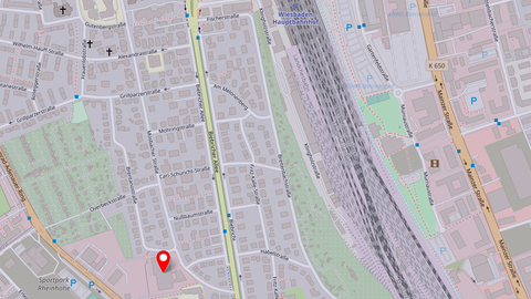 Stadtplan von Wiesbaden mit Lage des Hauptstaatsarchivs Wiesbaden in der Mosbacher Straße 55