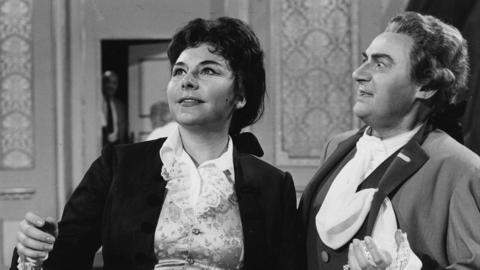 Christa Ludwig und Gerhard Misske, 1962 (HHStAW, 3008/1, 41231) Historisches Foto: Christa Ludwig und Gerhard Misske, 1962 (HHStAW, 3008/1, 41231, Foto: C.W. Harth)