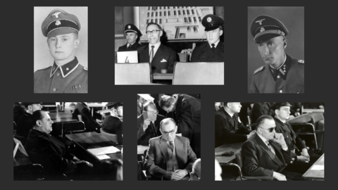 Einige der Angeklagten im 1. Frankfurter Auschwitz-Prozess Historische Fotos