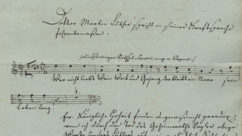 Gesuch des Hofkapellmeisters Wagner, 1817 (HStAD, D 12, 26/4) Frühneuzeitliche Handschrift mit Noten