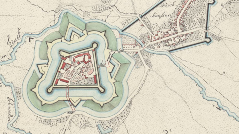 Plan der Festung Ziegenhain, 1833 Historische Karte: Festungswerk von Ziegenhain