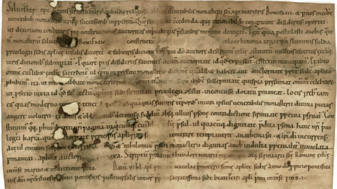 Mittelalterliche Urkunde: Handschrift auf Pergament