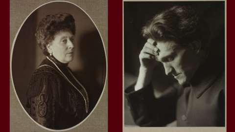 Royal: Beatrice von Battenberg. Grüblerisch: der Dichter Stefan George (HStAD, D 27 A, 81) Historische Fotos: Porträts einer älteren Dame und eines Mannes
