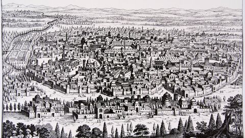 Persien, Isfahan (Merian-Ansicht) persische Stadt