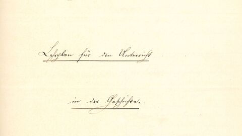 Lehrplan des königlichen Realgymnasiums für den Unterricht in Geschichte (HStAM, Best. 152 Acc. 1938-9, Nr. 1123) Blatt Papier mit handschriftlichem Text