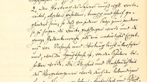 Auszug aus dem Abschnitt "E" des Lehrplans - "Behandlung des Lehrstoffes" (HStAM Best. 152 Acc. 1938-9, Nr. 1123) handschriftliches Dokument