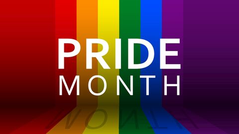 Happy Pride Month! regenbogenfarben, darin in weiß der Titel Pride Month