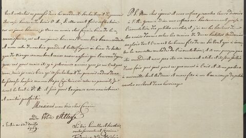 P.S. in einem Brief der Herzogin Ulrike Friederike von Schleswig-Holstein-Gottorf an den späteren Landgrafen Friedrich II. mit der Information, dass ihre Kinder inokuliert worden sind (HStAM Best. 4 f Staaten Holstein, Nr. 338) handschriftliches Dokument