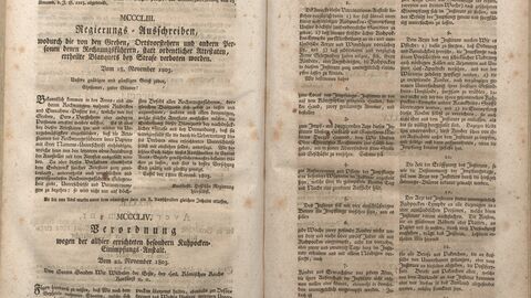 Hessische Landesordnung: Verordnung vom 22. November 1803 gedrucktes Dokument in Fraktur