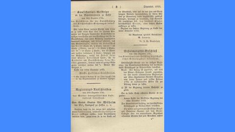 Landesherrliche Verordnung zum Verbot feuergefährlicher Luftballons von 1785 Gedrucktes Dokument von 1785
