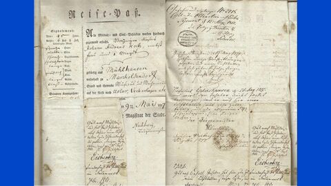 Reisepass des Johann Andreas Koch frühneuzeitliches, teils gedrucktes, teils handgeschriebenes Dokument