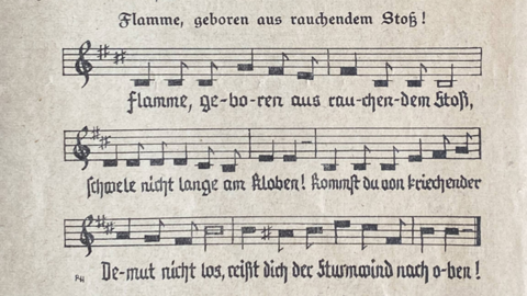 Notenschrift mit Text